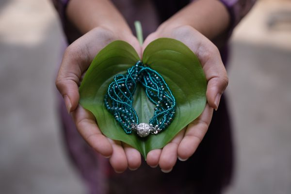 Seagreen Lucknow Beads Bracelet